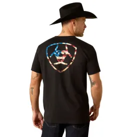 10053993 Ariat Men's Ariat Rugged American Shield Short Sleeve T-Shirt - Black