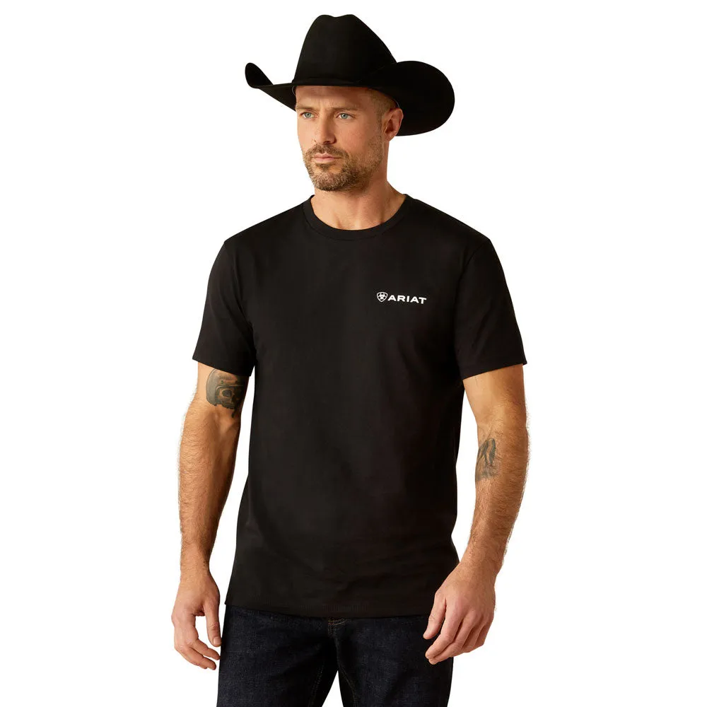 10053993 Ariat Men's Ariat Rugged American Shield Short Sleeve T-Shirt - Black