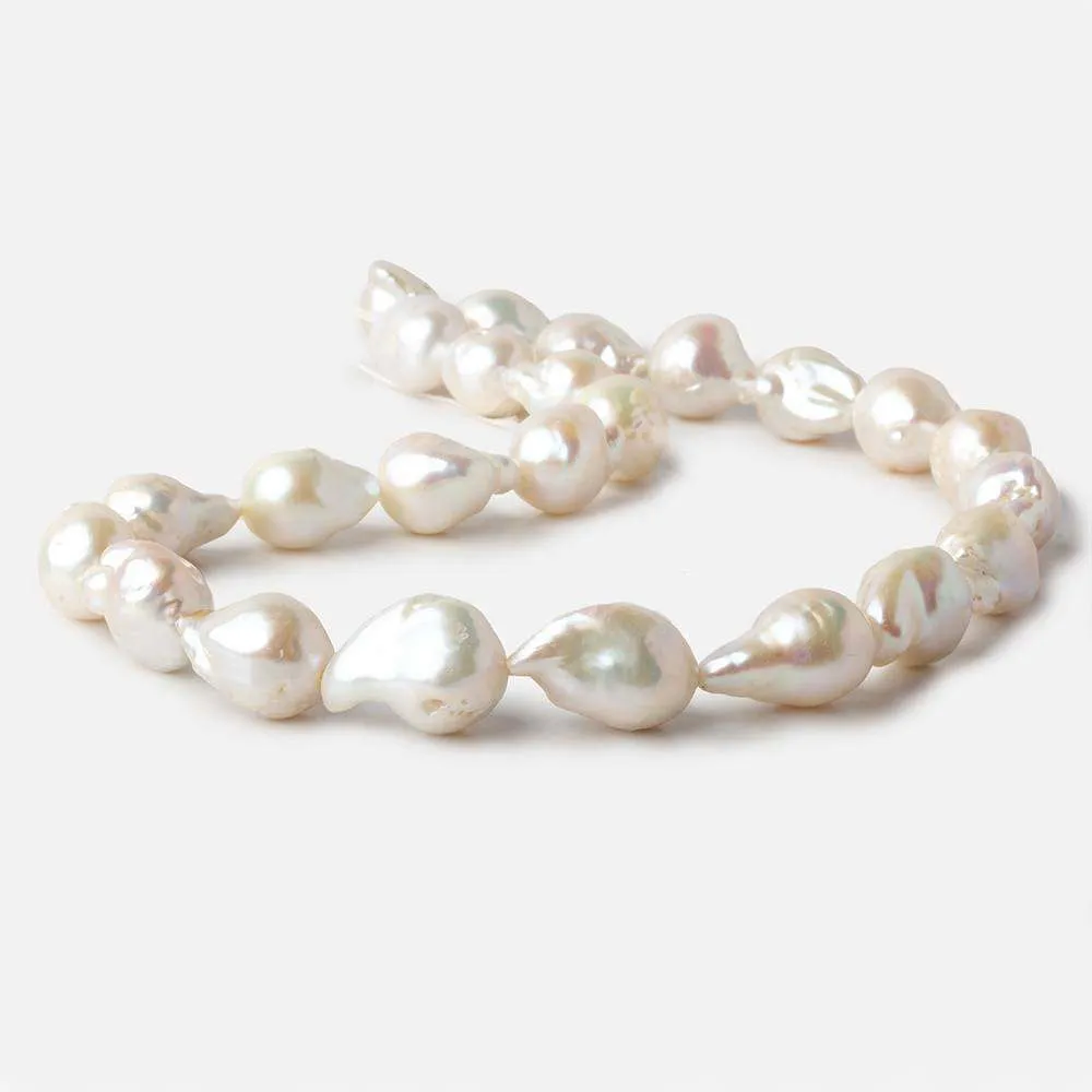 10x13.5-11x19.5mm Off White Ultra Baroque Freshwater Pearl 16 inch 23 pieces A