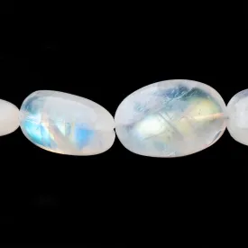 10x7-17x13mm Rainbow Moonstone Plain Nugget Beads 18 inch 36 pieces