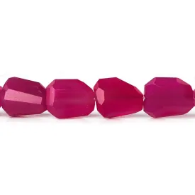 10x8-11x10mm Neon Pink Chalcedony faceted nuggets 16 inch 36 beads