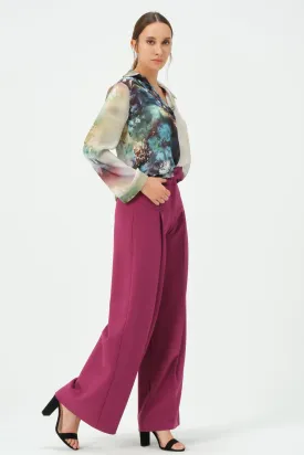 165-Alexe Wide Leg Pants Pulm Color