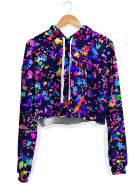 8-Bit Confetti Fleece Crop Hoodie