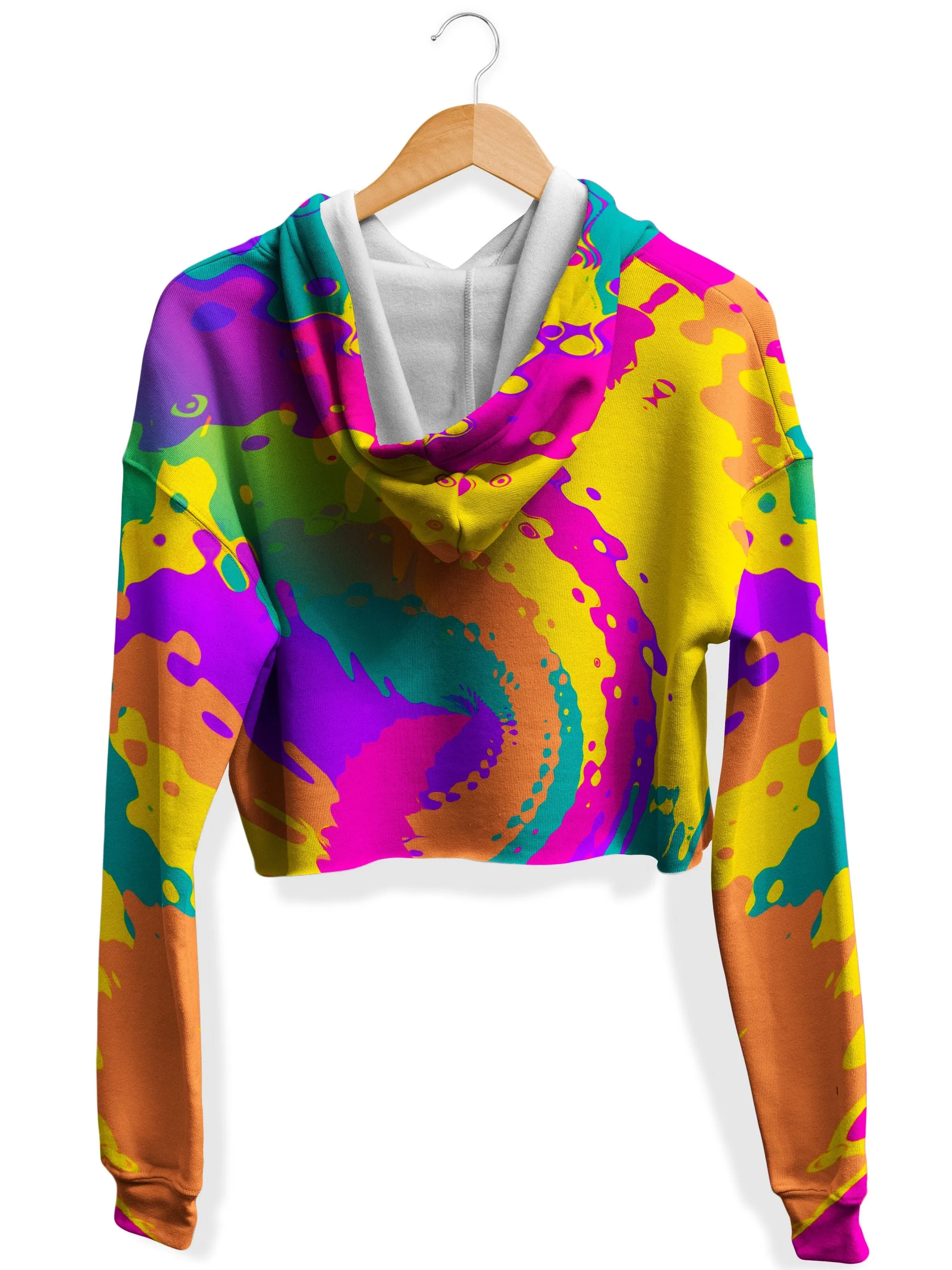 80s Magic Colorblast Fleece Crop Hoodie