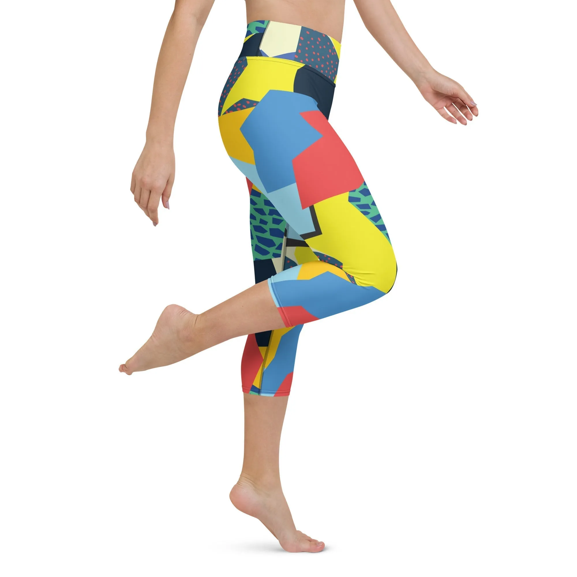 90s Color Block Yoga Capris