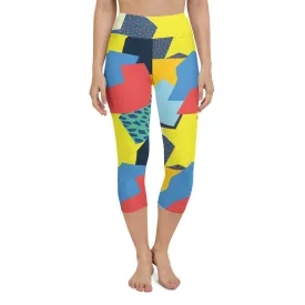 90s Color Block Yoga Capris