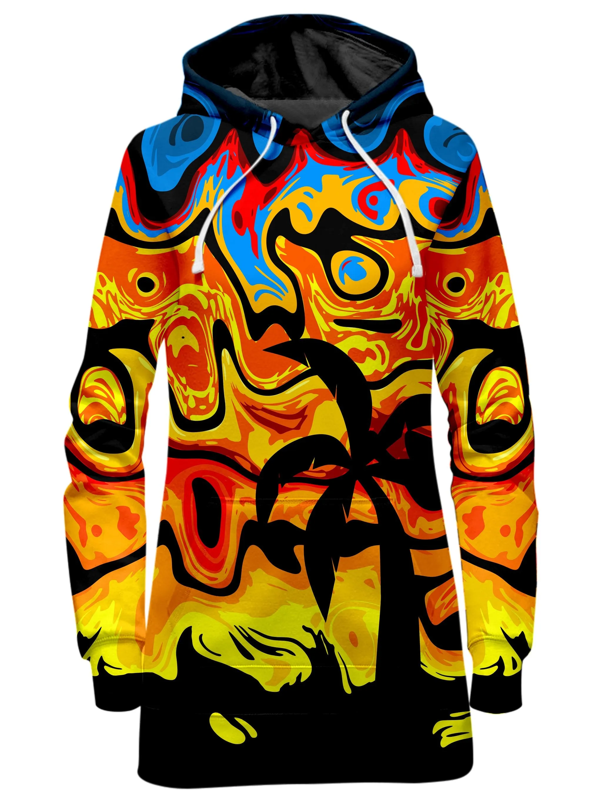 Abstract Summer Sunset Hoodie Dress