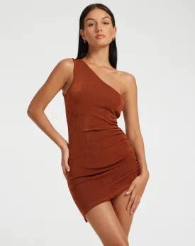 Aderai Mini Dress in Coffee Bean