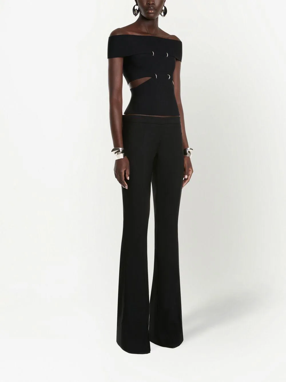 ALEXANDER MCQUEEN Black Flared Trousers for Women - SS23 Collection