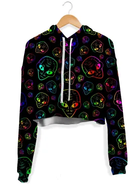 Alien Invasion Fleece Crop Hoodie