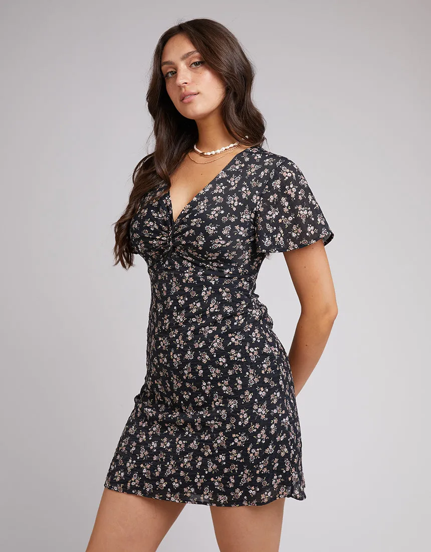 All About Eve Maya Floral Mini Dress Black