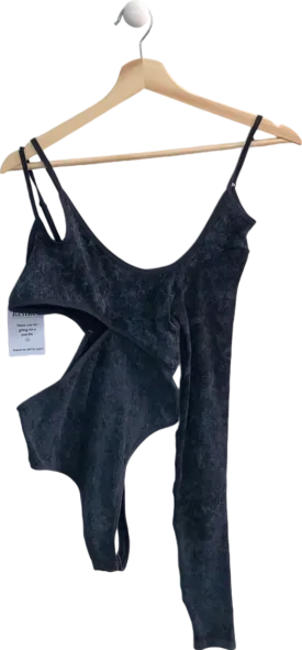 Anthropologie Out From Under Black Asymmetrical Cutout Bodysuit Size S