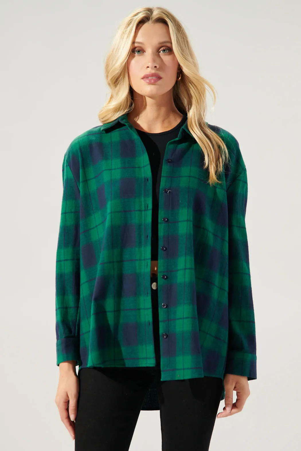 Arlee Plaid Boyfriend Flannel Shirt