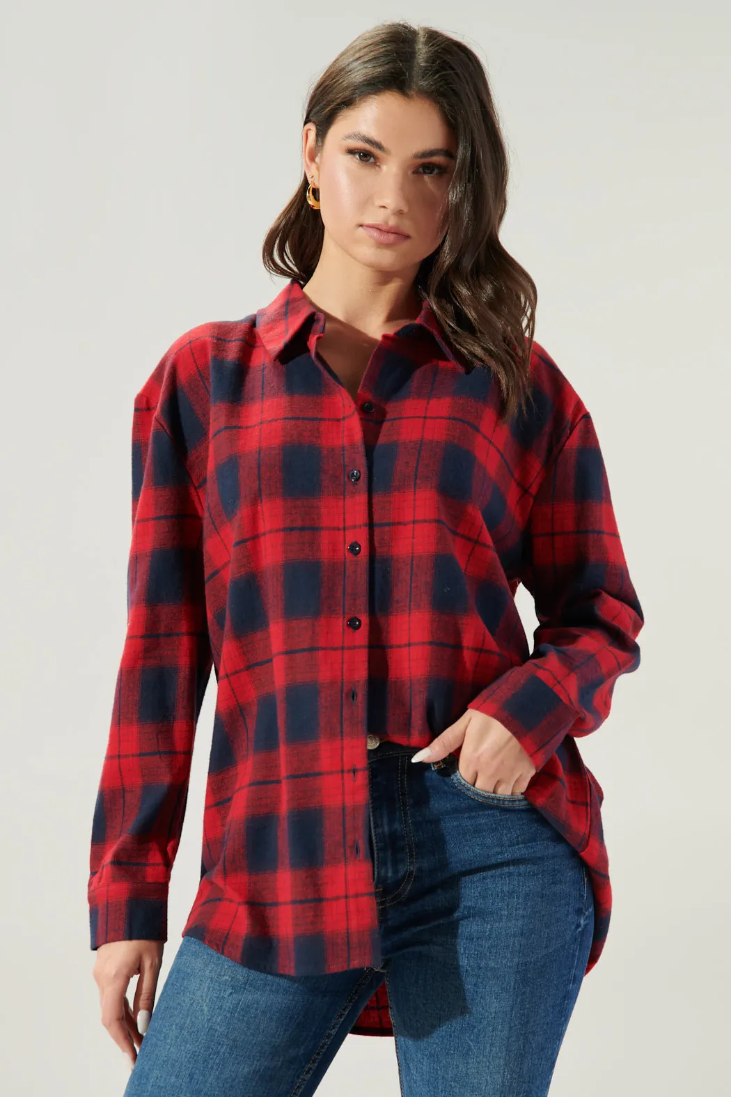 Arlee Plaid Boyfriend Flannel Shirt