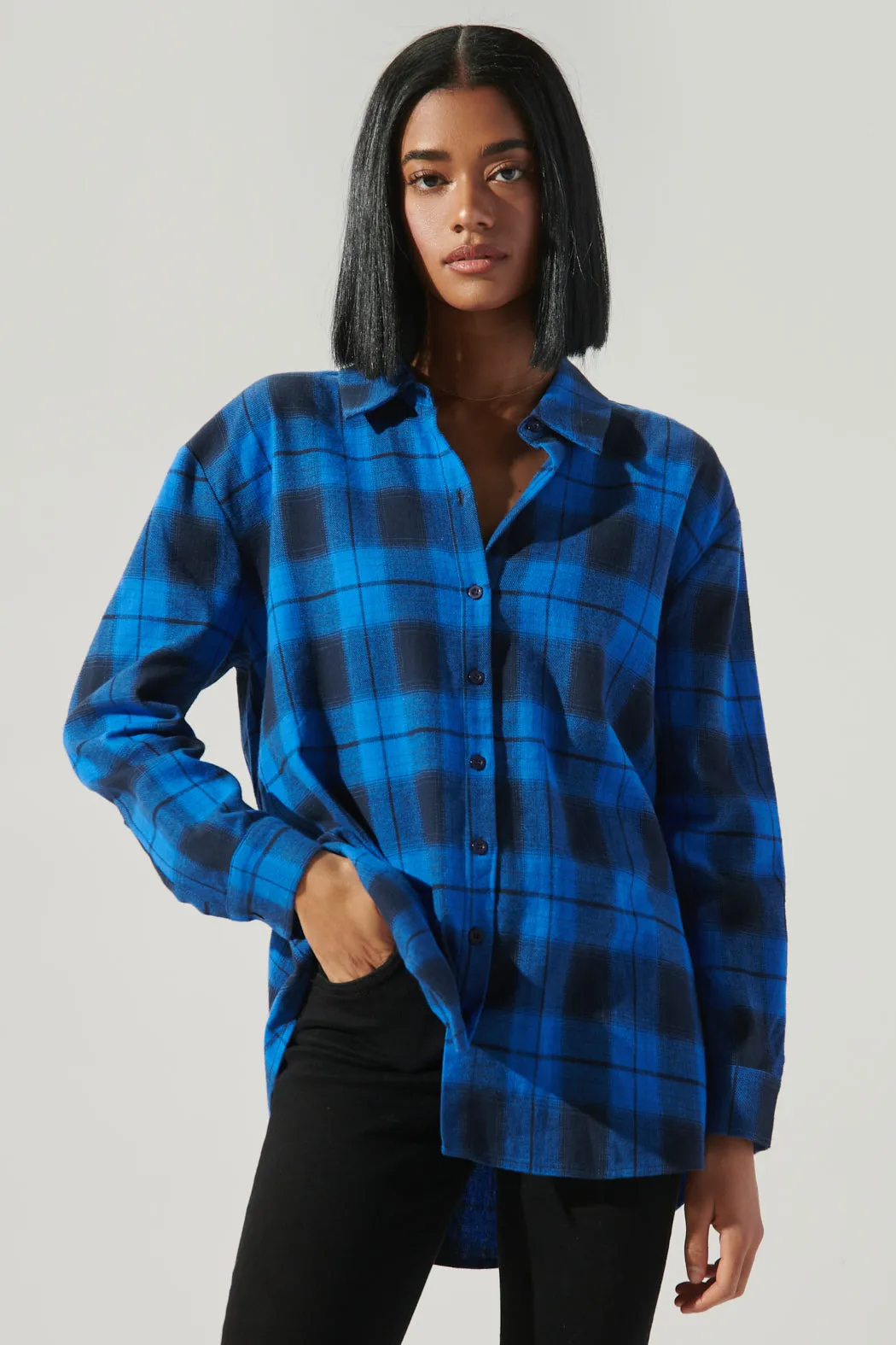 Arlee Plaid Boyfriend Flannel Shirt