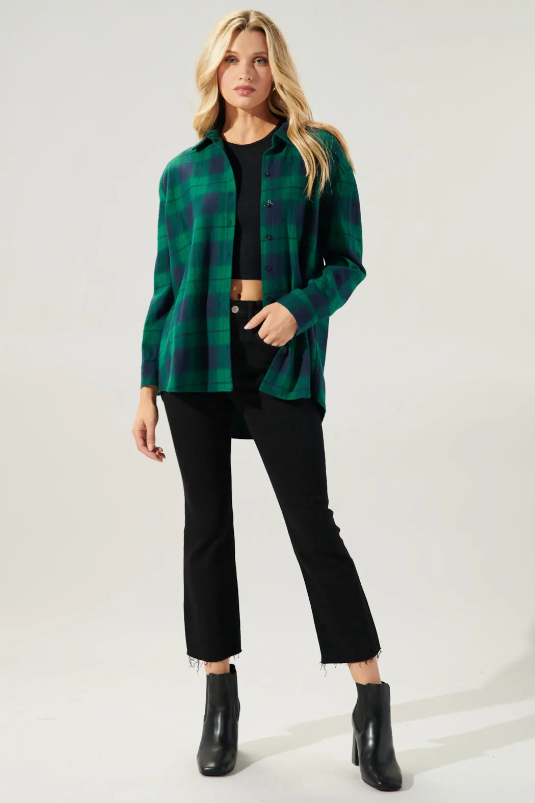 Arlee Plaid Boyfriend Flannel Shirt