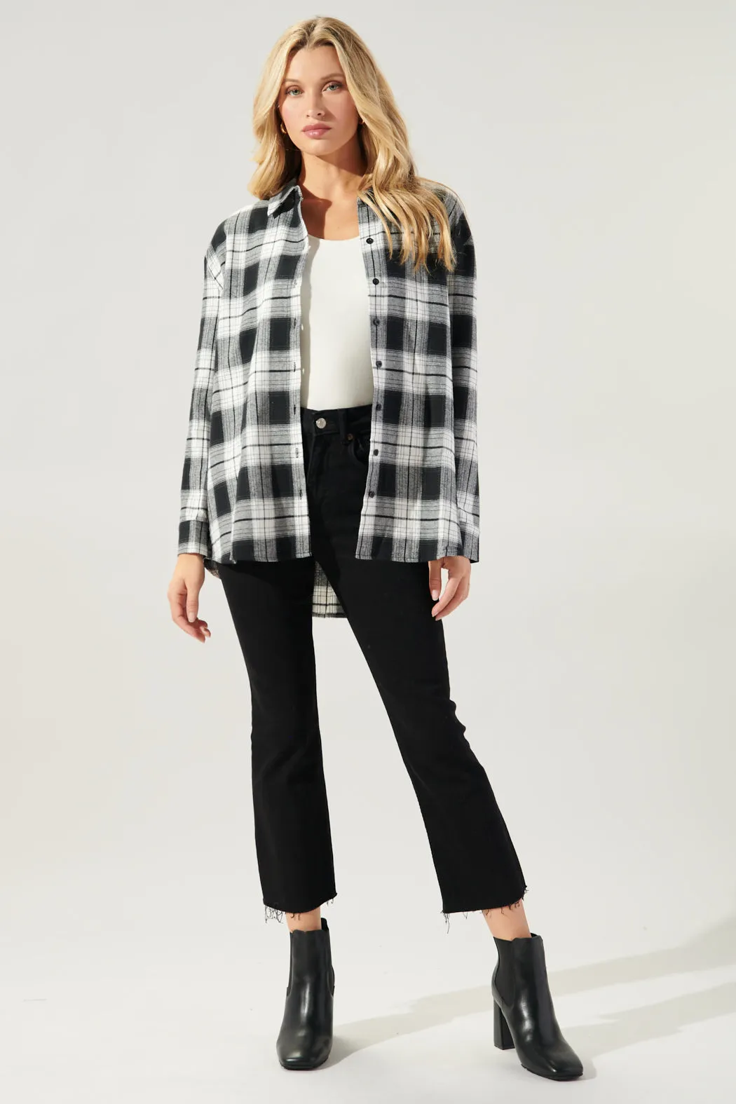 Arlee Plaid Boyfriend Flannel Shirt