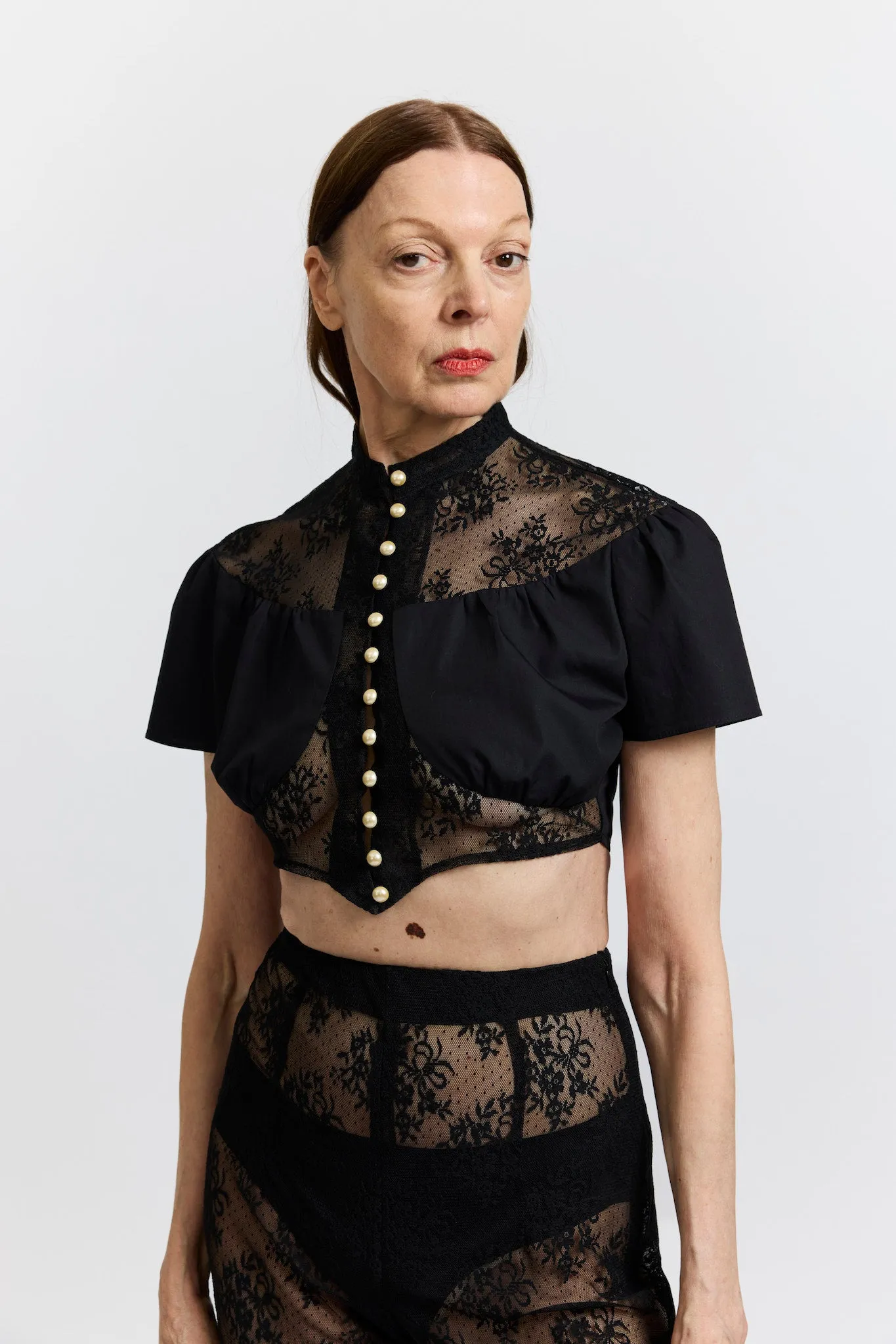 Ashlyn Blouse in Black Lace