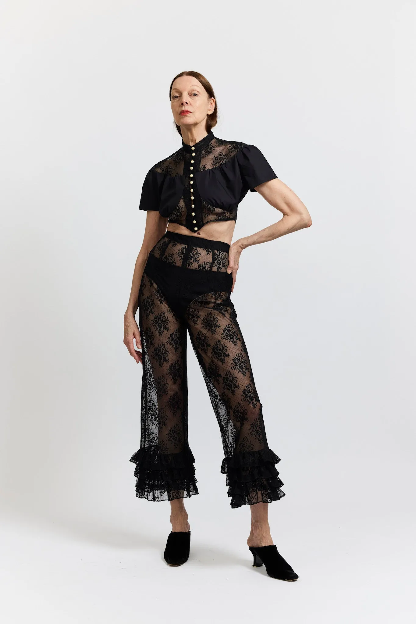 Ashlyn Blouse in Black Lace