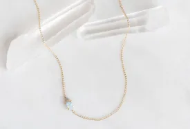 Asymmetrical Opal   Diamond Necklace