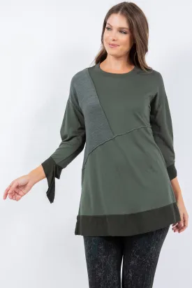 Asymmetrical Panel Baby French Terry Tunic