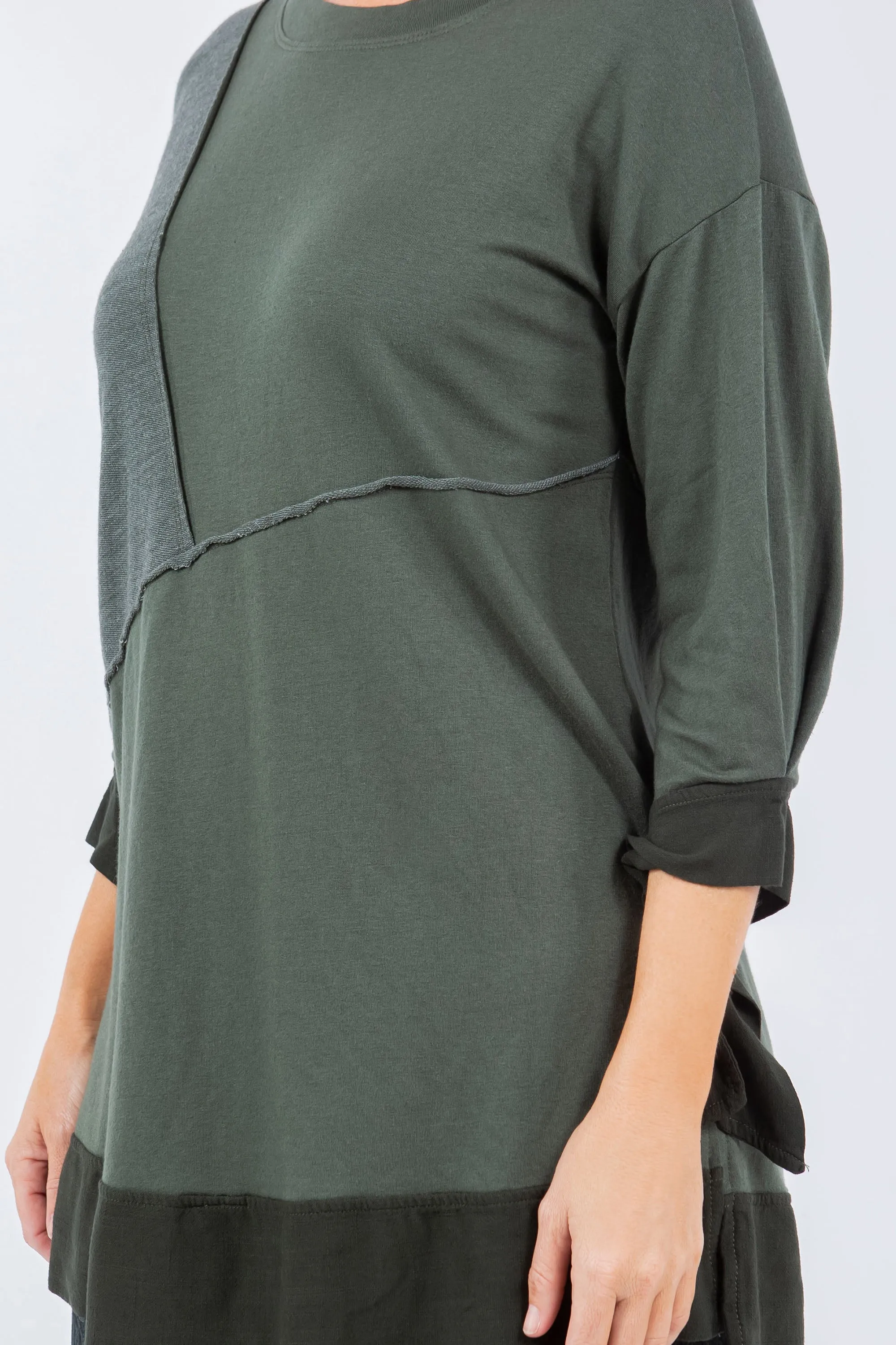 Asymmetrical Panel Baby French Terry Tunic