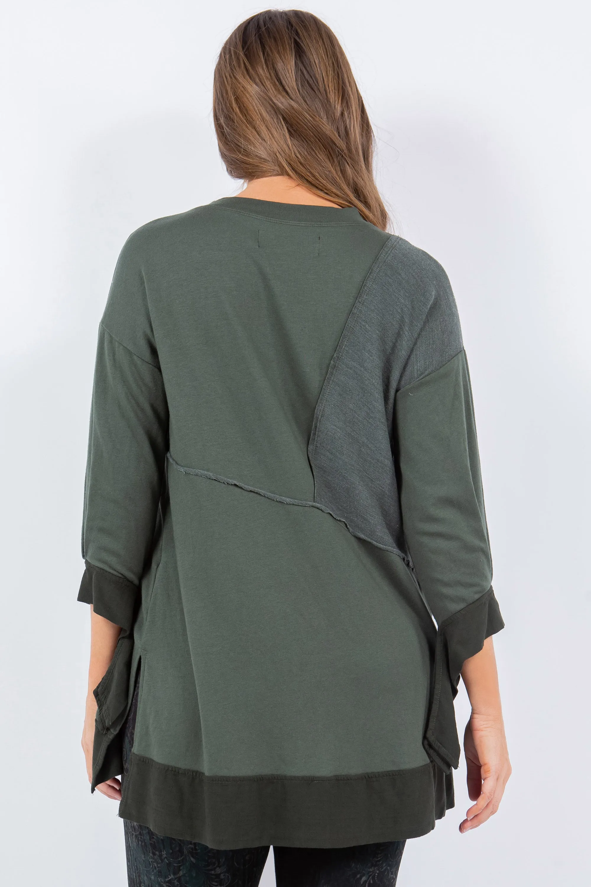 Asymmetrical Panel Baby French Terry Tunic