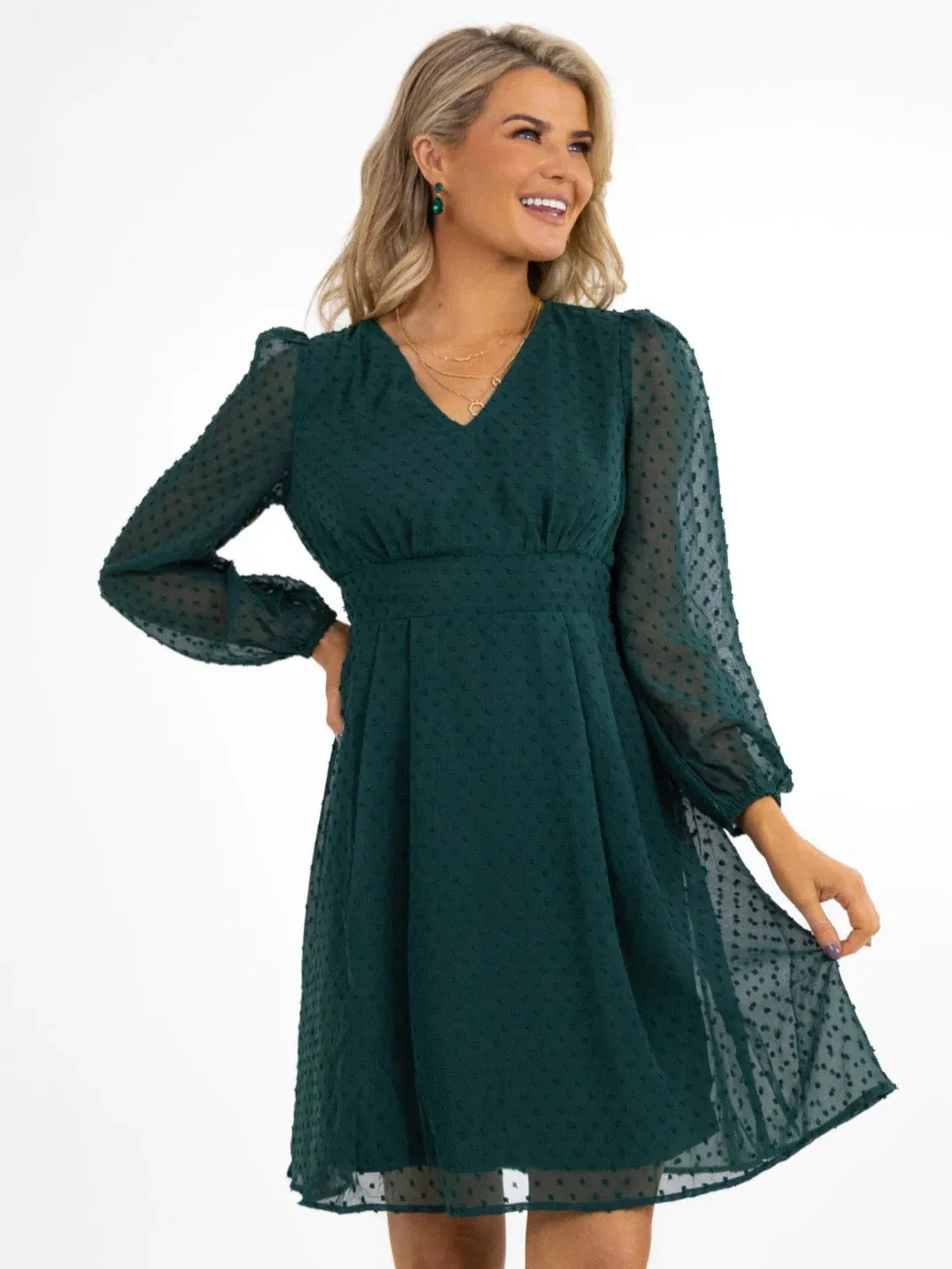 AUDREY MINI DRESS (GREEN)