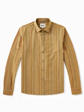 Autumn Earth Tones Cotton Stripe Shirt