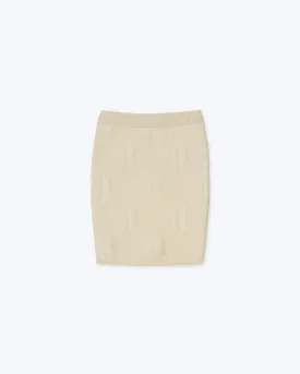 Azra - Sale Monogram Mini Tube Skirt - Vanilla