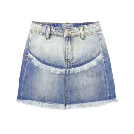 Baby & Little Girls Summer Denim Skirt,Raw Edge Fashion Jeans Short Dress