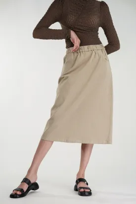 Beige Straight Fit Skirt