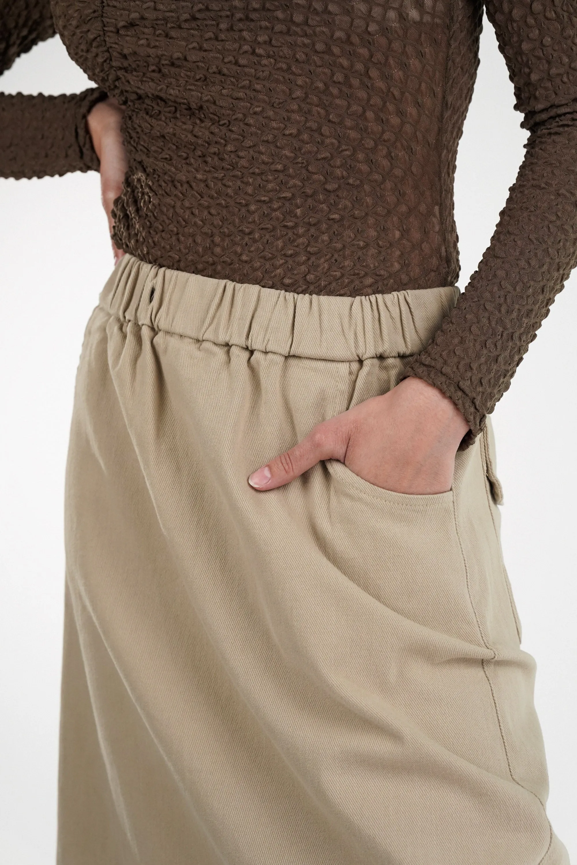 Beige Straight Fit Skirt