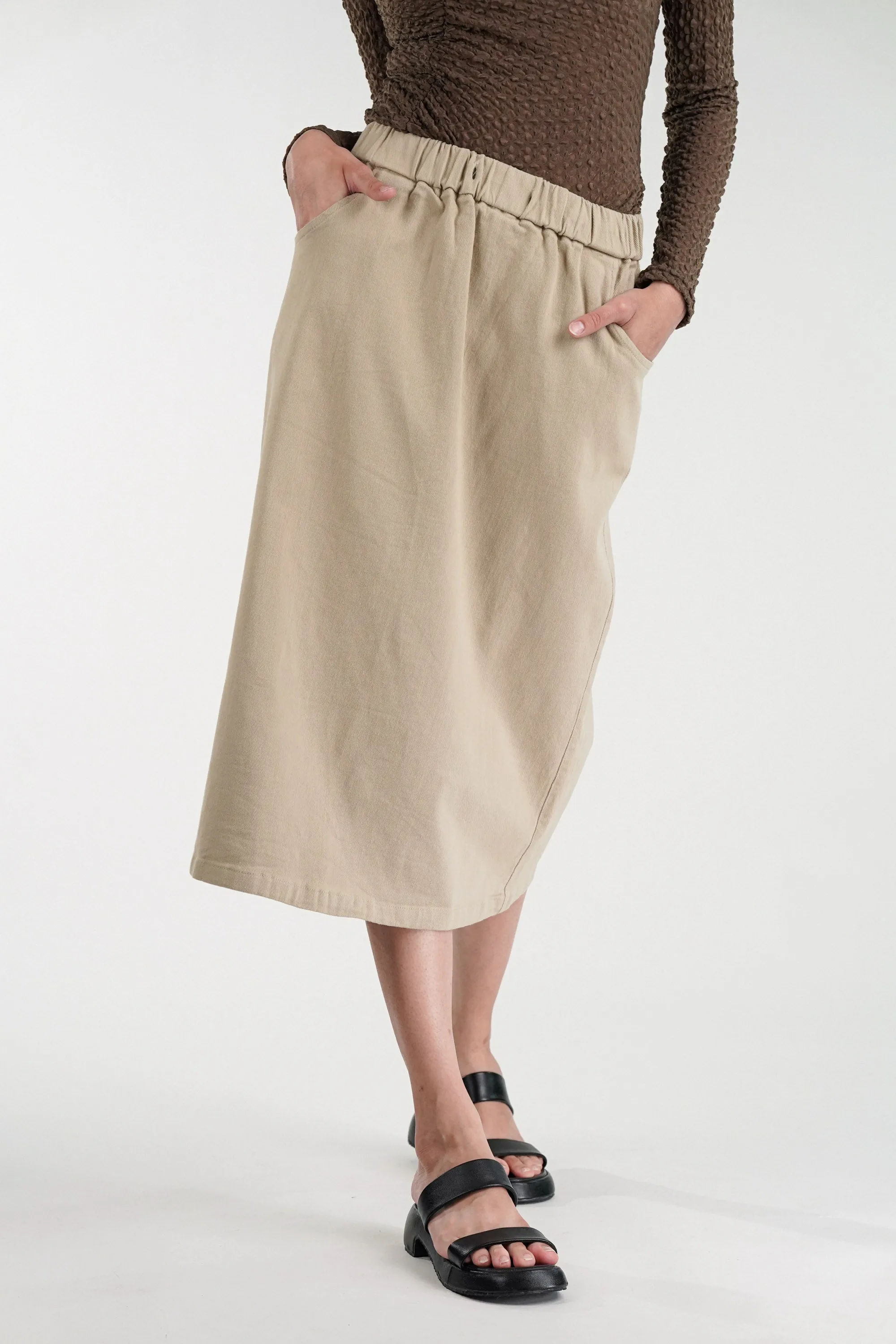 Beige Straight Fit Skirt