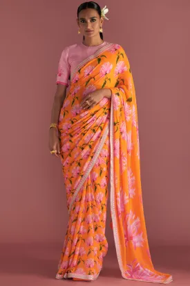 Berry Pink Mist Saree