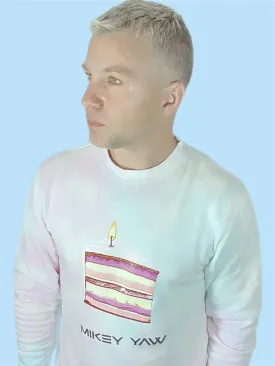 Birthday Cake Tie Dye Non-Hooded Sweatshirt