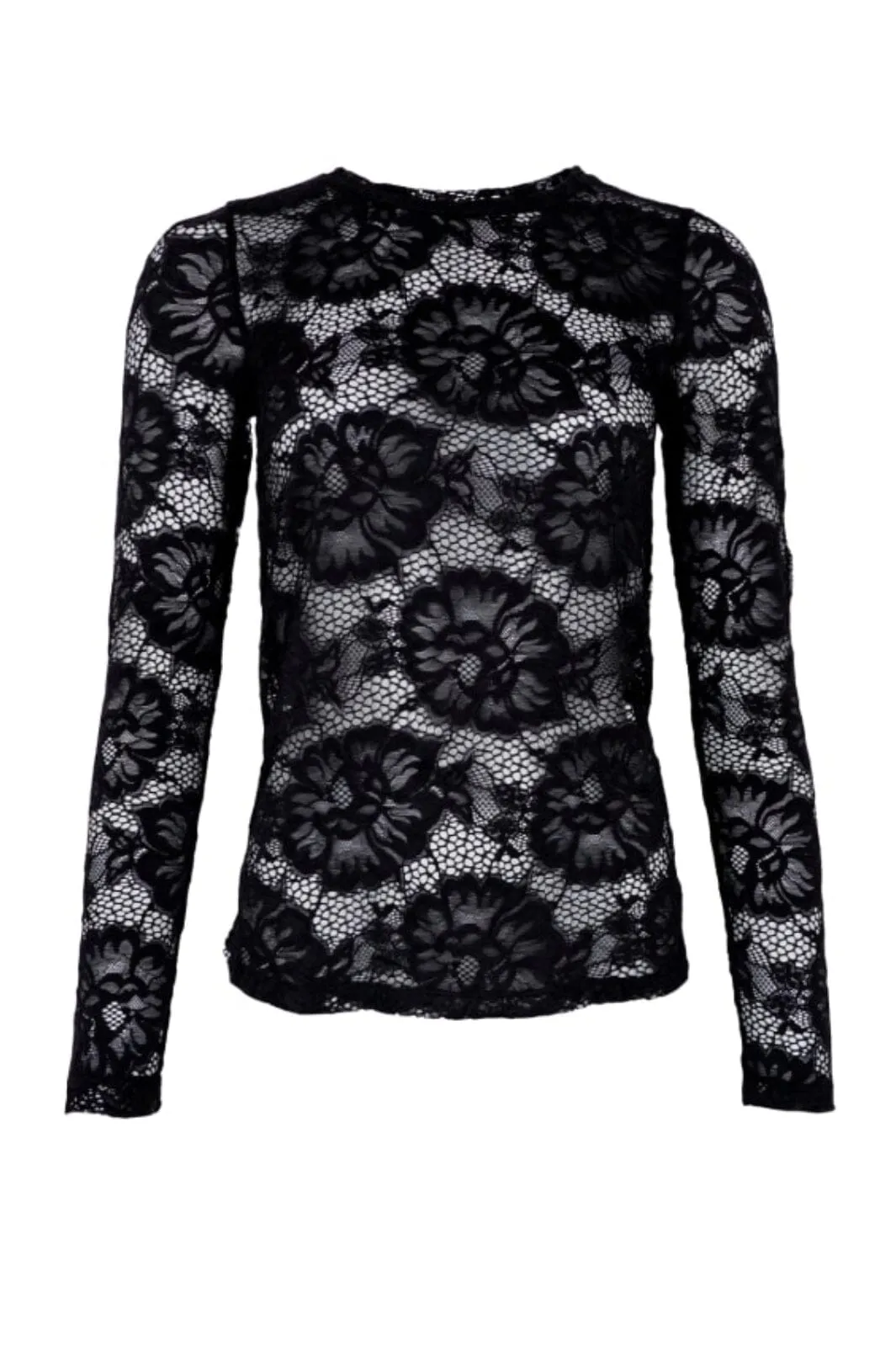 Black Colour - Bcgigi Lace Blouse - Black Flower