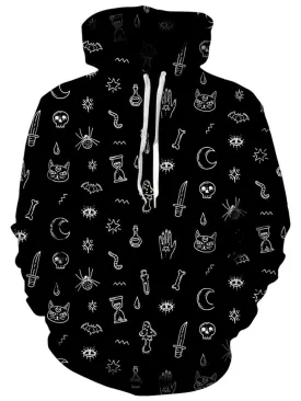 Black Pattern Unisex Hoodie