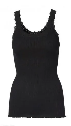 Black Rosemunde Babette Silk Lace Tank Top