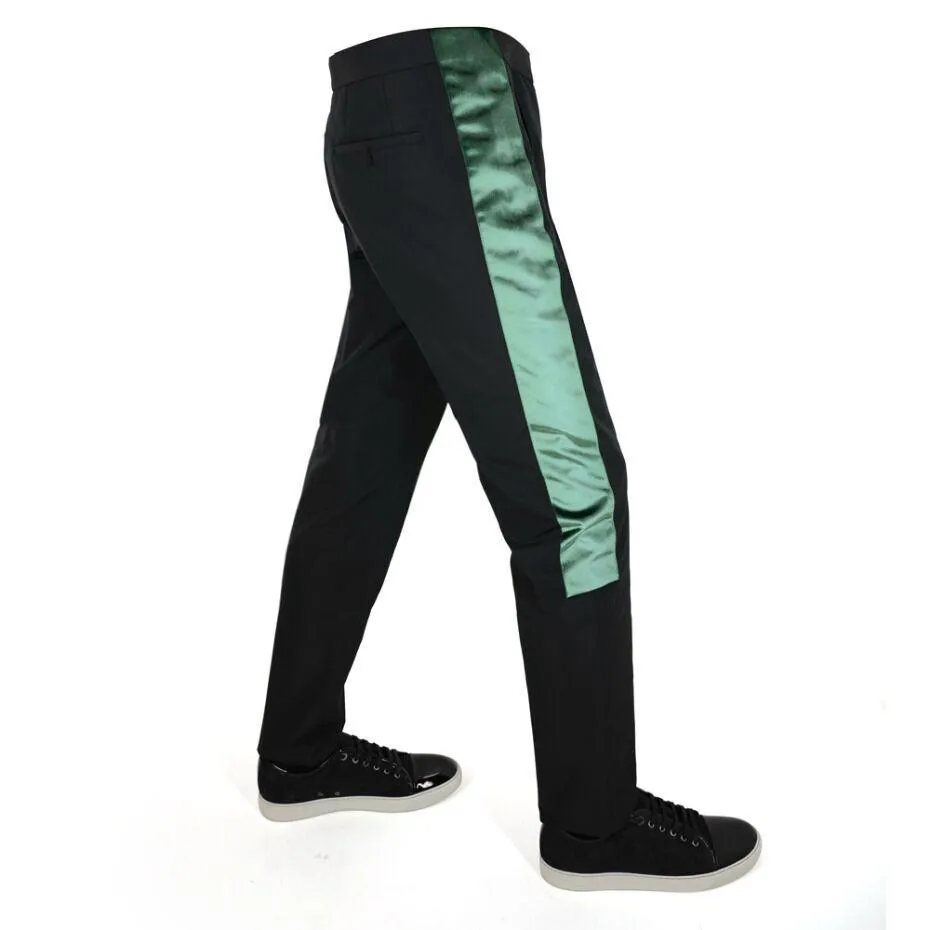 Black Trousers with Green Trim