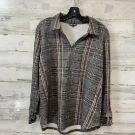 Blouse Long Sleeve By BOHO CHIC In Brown, Size: Xl