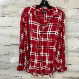 Blouse Long Sleeve By Liverpool In Red, Size: L