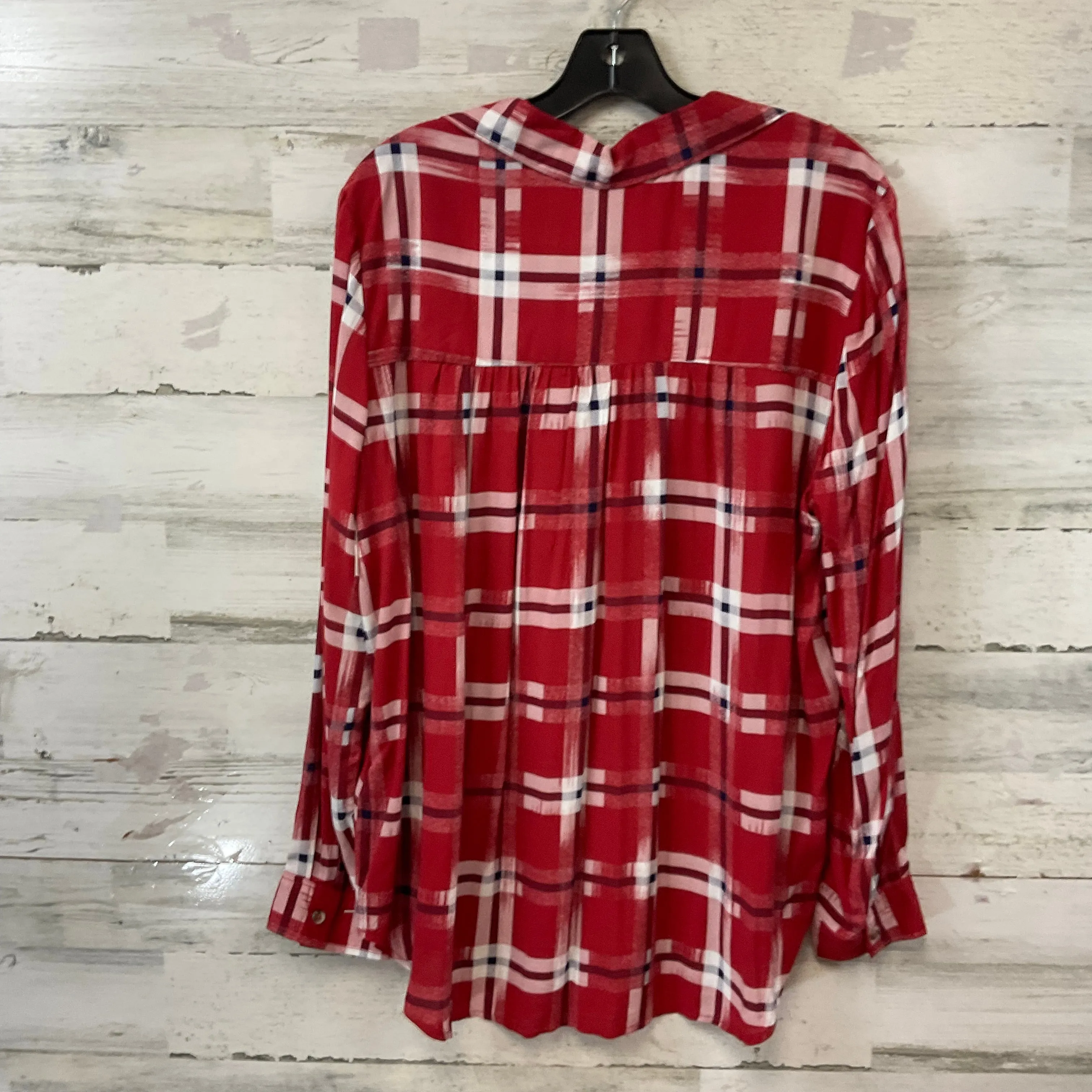 Blouse Long Sleeve By Liverpool In Red, Size: L