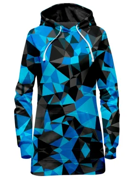 Blue and Black Geo Hoodie Dress