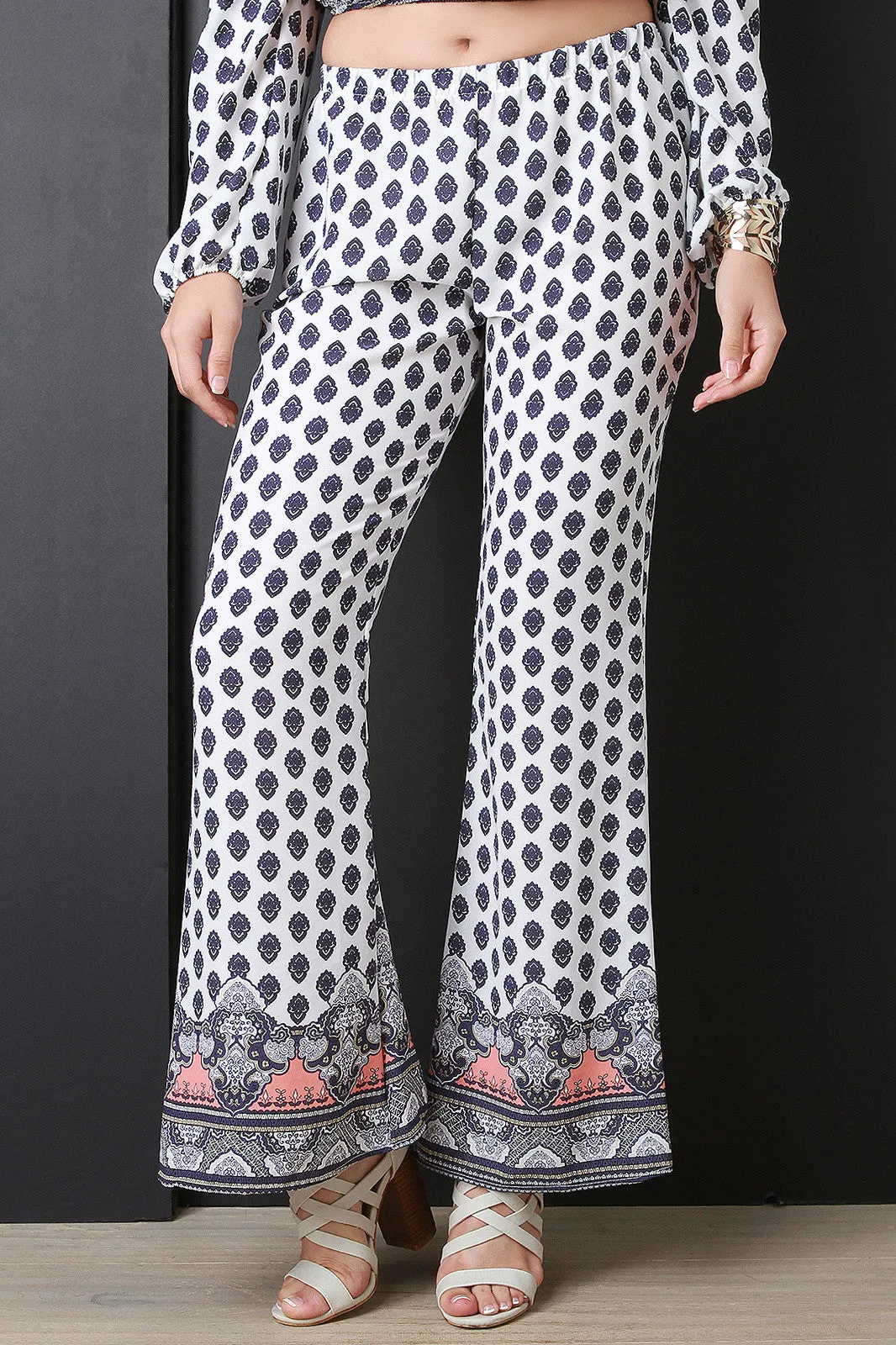 Bohemian Print Flare Pants