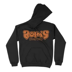 Boris "Heavy Rocks: Orange Logo” Black Hooded Sweatshirt