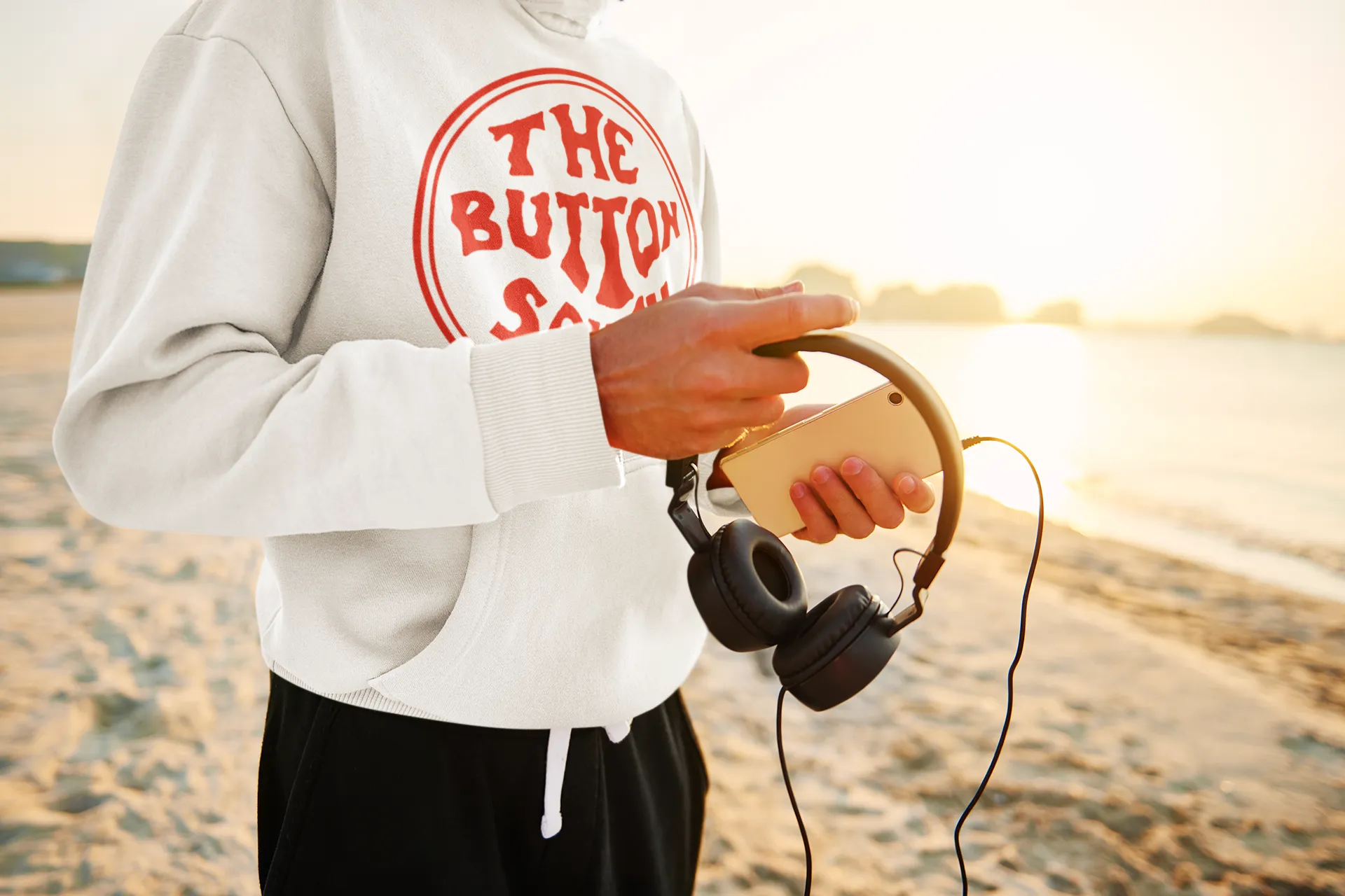 Button South White Hoodie - Adult Sizes