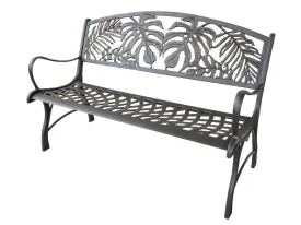 Cast Iron Bench Monstera Leaf