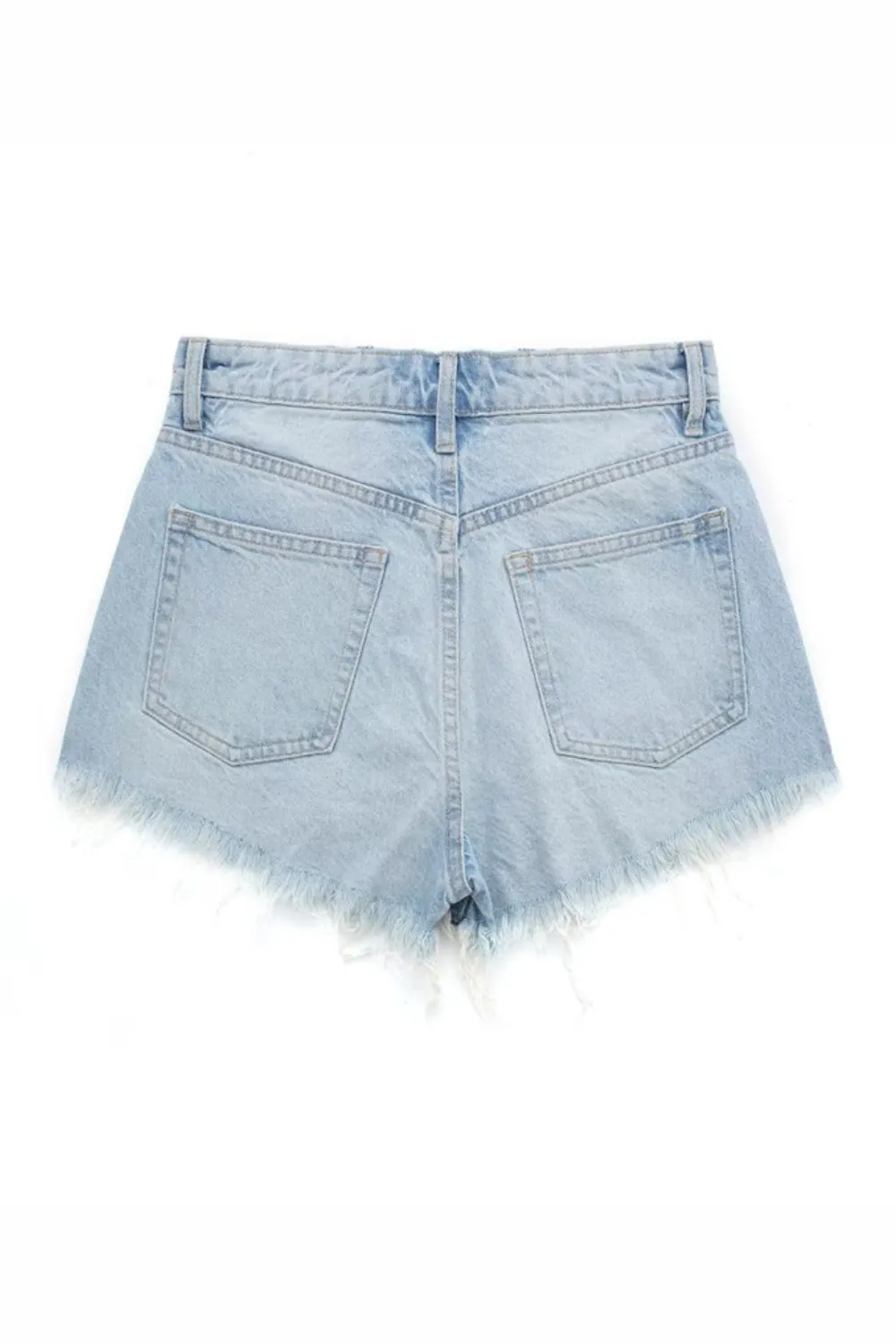 'Cecilia' High Waist Distressed Denim Mini Skirt (2 Colors)