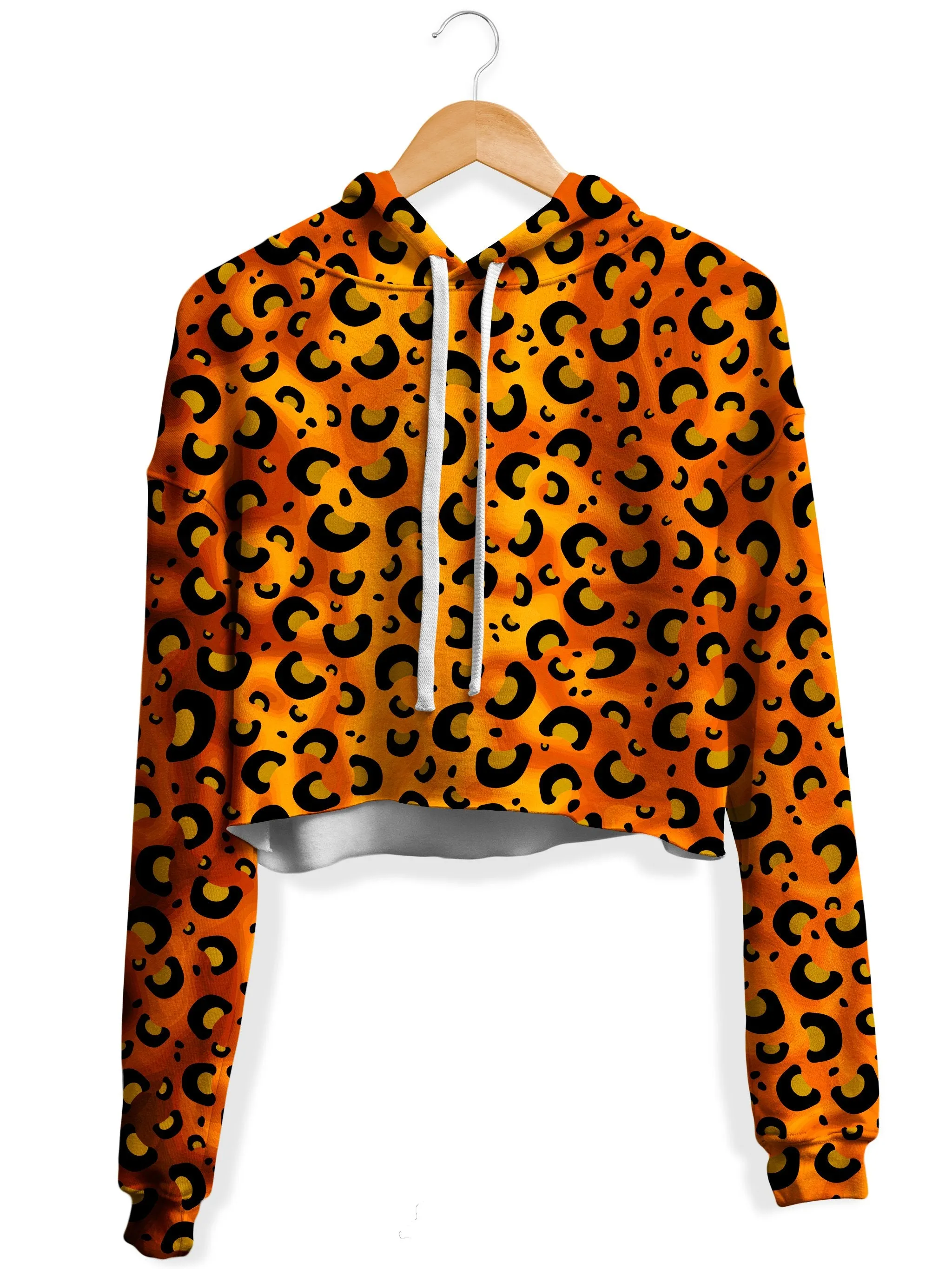 Cheetah Print Fleece Crop Hoodie